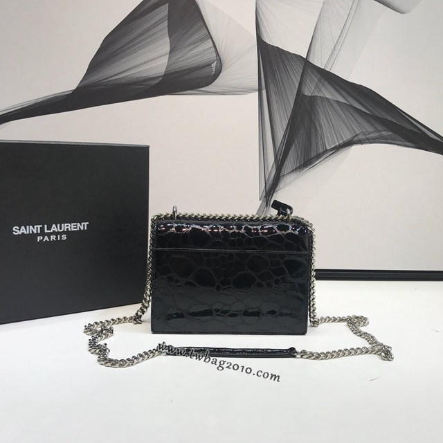 YSL专柜款女包 聖羅蘭經典款復古龜紋壓花鏈條包 YSL肩背斜挎包 441972  jjh1067